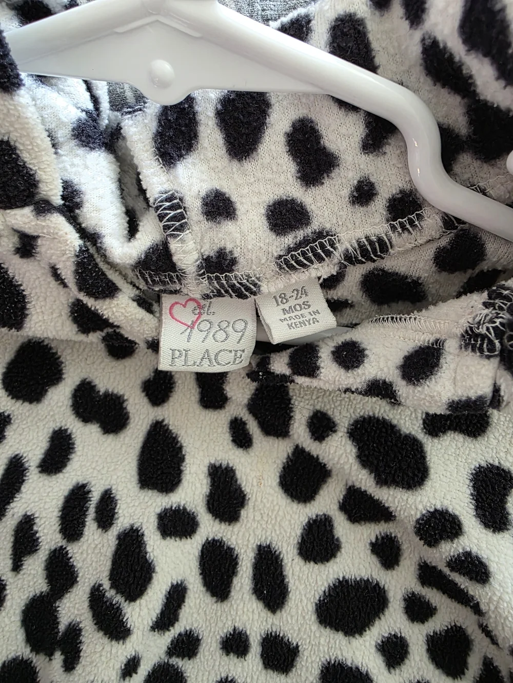 The Children's Place Black and White Dalmatian Hooded Top